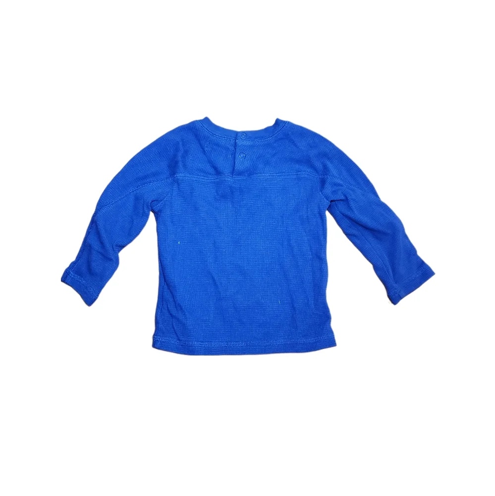 Ralph Lauren 9m Baby Royal Blue Waffle Thermal Long Sleeve Top